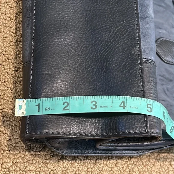 NEW Frye Michelle Work Tote Bag Blue Black Leather - Picture 16 of 16